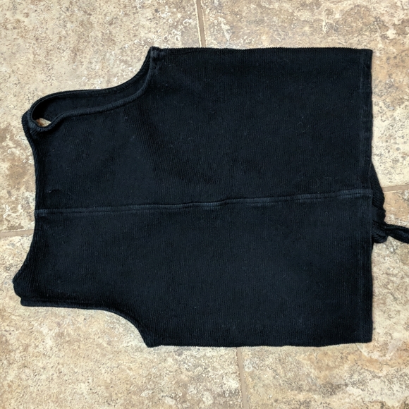 Madewell texture & thread black tie front button front sleeveless top size xs - Picture 5 of 6